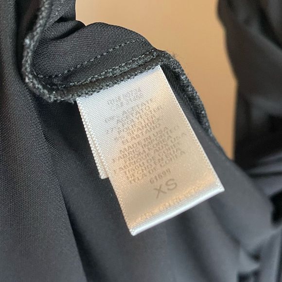 BCBGMaxAzria Faux Wrap Black Dress Surplice Neckline | SZ XS - Picture 10 of 14